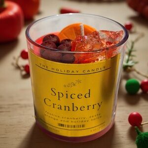 🍒Spiced Cranberry Candle 8oz – Handmade Holiday Scent | Festive Cocktail Candle